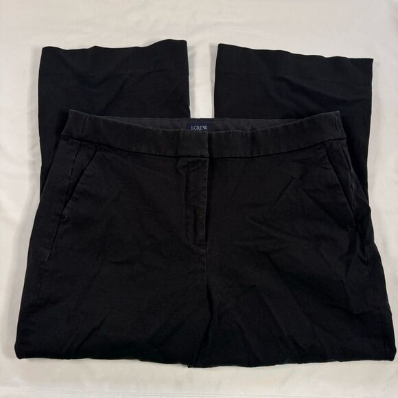 J Crew Factory Kelsey Flare Pant Size 12 Black Cropped Stretch Office Minimalist - Picture 1 of 11